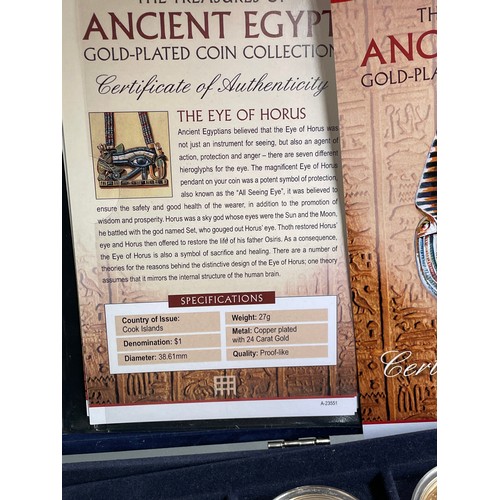 501 - WESTMINSTER MINT GOLD PLATED COIN COLLECTION THE TREASURES OF ANCIENT EGYPT WITH CERTIFICATES