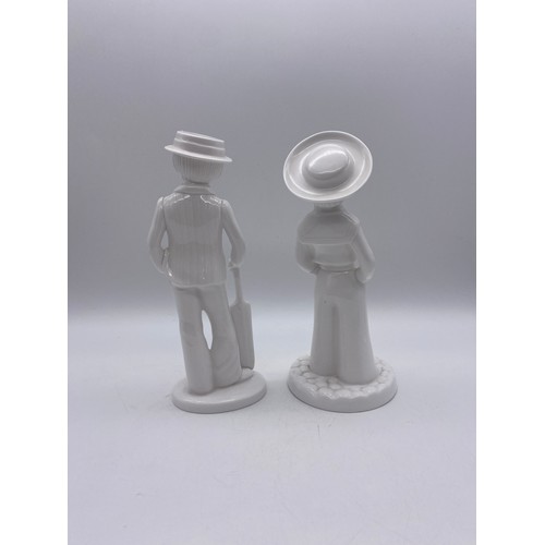 481 - PAIR OF SPODE BLANC DE CHINE BATSMAN AND EDWARD FIGURES DESIGNED BY PAULINE SHONE