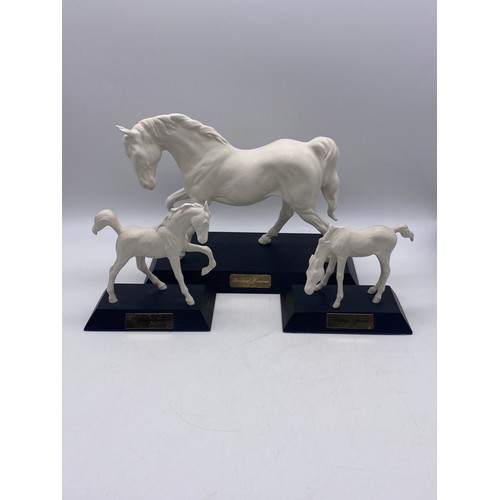 576 - BESWICK MATT WHITE SPIRIT OF FREEDOM FIGURE GROUP AND TWO BESWICK SPRINGTIME AND YOUNG SPIRIT FIGURE... 