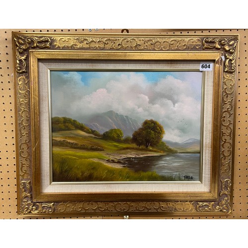 604 - 20TH CENTURY OIL ON CANVAS OF MOUNTAINOUS LANDSCAPE SIGNED FOOLE