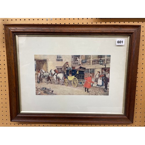 601 - LITHOGRAPHIC PRINT DAVID COPPER FIELD ON HIS WAY TO SCHOOL FRAMED AND GLAZED