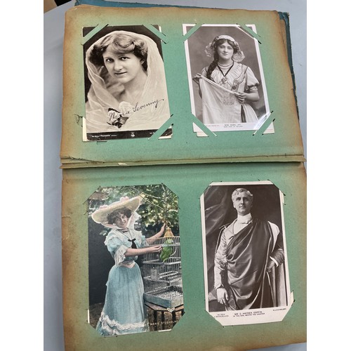 470 - ALBUM OF POSTCARDS ACTORS AND ACTRESSES,  THEATRE STARS, PERSONALITIES, CHRISTMAS CARDS, BEAUTIES