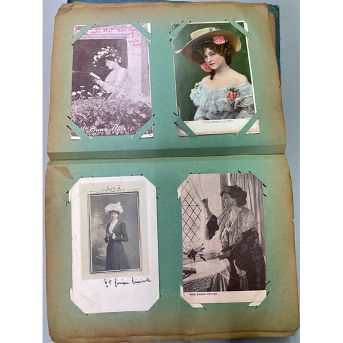 470 - ALBUM OF POSTCARDS ACTORS AND ACTRESSES,  THEATRE STARS, PERSONALITIES, CHRISTMAS CARDS, BEAUTIES