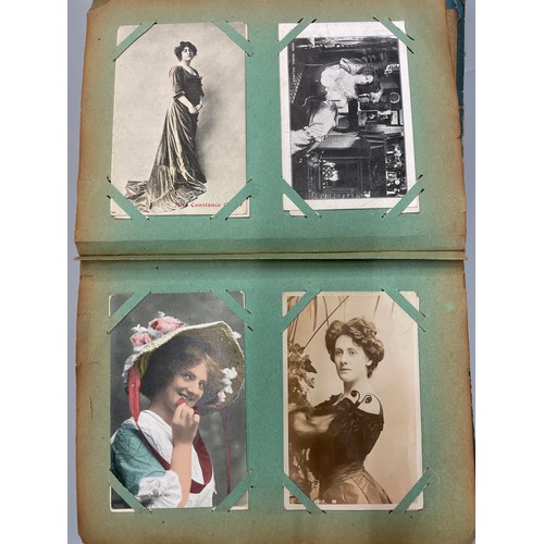 470 - ALBUM OF POSTCARDS ACTORS AND ACTRESSES,  THEATRE STARS, PERSONALITIES, CHRISTMAS CARDS, BEAUTIES