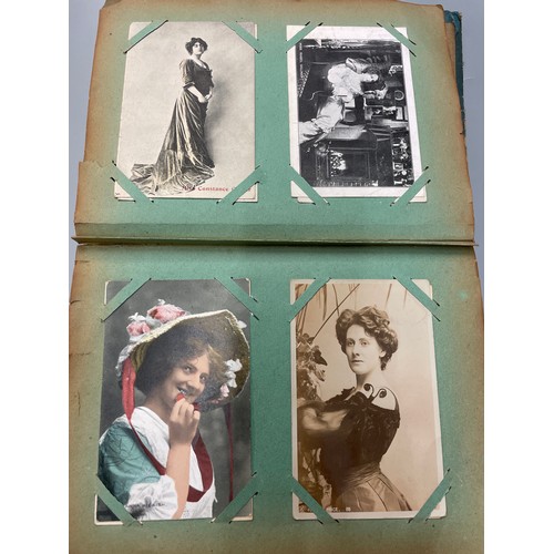 470 - ALBUM OF POSTCARDS ACTORS AND ACTRESSES,  THEATRE STARS, PERSONALITIES, CHRISTMAS CARDS, BEAUTIES