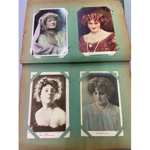 470 - ALBUM OF POSTCARDS ACTORS AND ACTRESSES,  THEATRE STARS, PERSONALITIES, CHRISTMAS CARDS, BEAUTIES