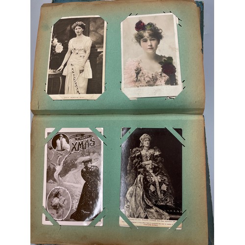 470 - ALBUM OF POSTCARDS ACTORS AND ACTRESSES,  THEATRE STARS, PERSONALITIES, CHRISTMAS CARDS, BEAUTIES