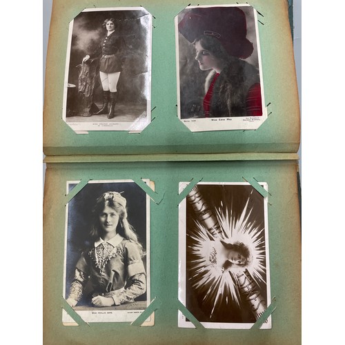 470 - ALBUM OF POSTCARDS ACTORS AND ACTRESSES,  THEATRE STARS, PERSONALITIES, CHRISTMAS CARDS, BEAUTIES