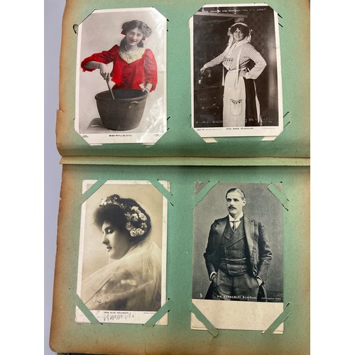 470 - ALBUM OF POSTCARDS ACTORS AND ACTRESSES,  THEATRE STARS, PERSONALITIES, CHRISTMAS CARDS, BEAUTIES