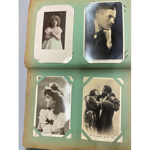 470 - ALBUM OF POSTCARDS ACTORS AND ACTRESSES,  THEATRE STARS, PERSONALITIES, CHRISTMAS CARDS, BEAUTIES