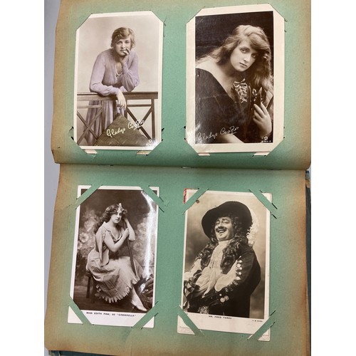 470 - ALBUM OF POSTCARDS ACTORS AND ACTRESSES,  THEATRE STARS, PERSONALITIES, CHRISTMAS CARDS, BEAUTIES