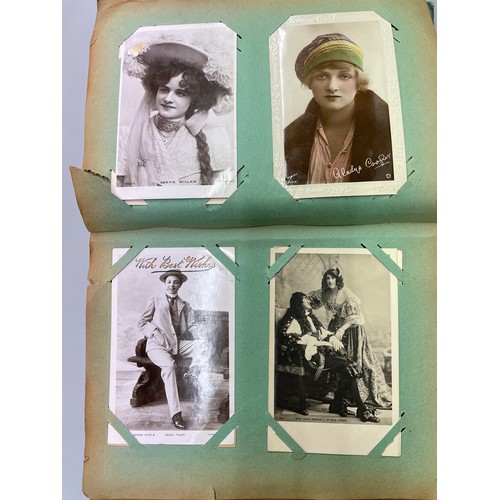 470 - ALBUM OF POSTCARDS ACTORS AND ACTRESSES,  THEATRE STARS, PERSONALITIES, CHRISTMAS CARDS, BEAUTIES