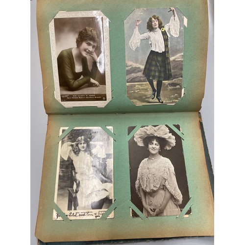 470 - ALBUM OF POSTCARDS ACTORS AND ACTRESSES,  THEATRE STARS, PERSONALITIES, CHRISTMAS CARDS, BEAUTIES