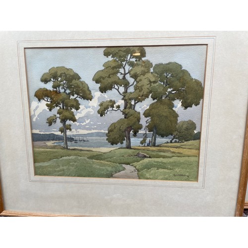 610 - GEORGE COOPER 1920F-1940F RBSA WATER COLOURS LANDSCAPE NEAR BORADWAY, AND ONE OTHER