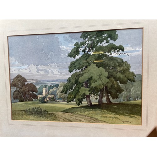 610 - GEORGE COOPER 1920F-1940F RBSA WATER COLOURS LANDSCAPE NEAR BORADWAY, AND ONE OTHER