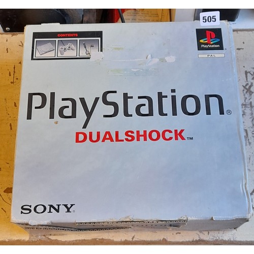 505 - BOXED PLAYSTATION DUAL SHOCK GAME CONSOLE