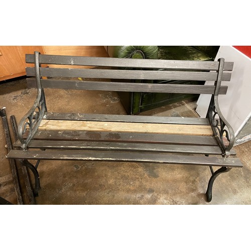 83 - CAST IRON SLATTED GARDEN BENCH