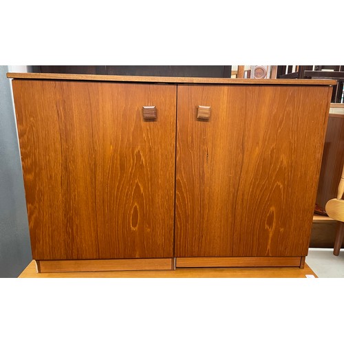 92 - TEAK TWO DOOR CUPBOARD