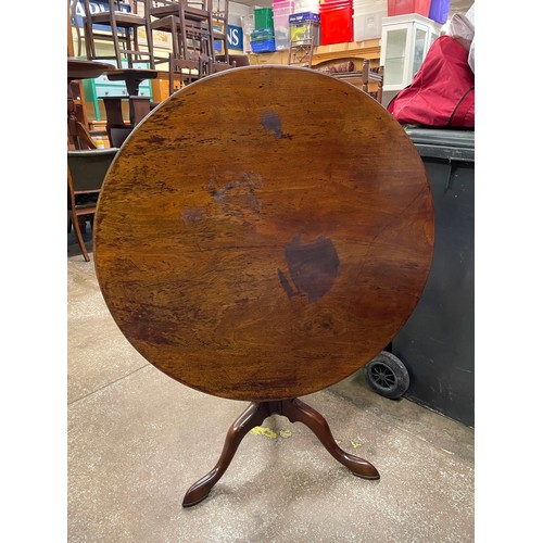 106 - GEORGE III MAHOGANY CIRCULAR TILT TOP PEDESTAL TRIPOD TABLE