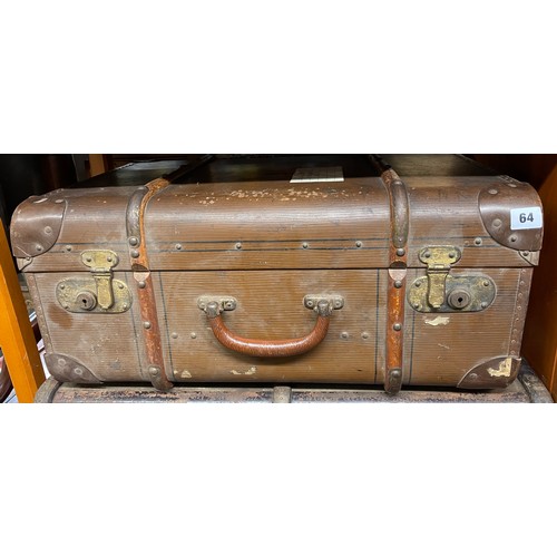 64 - VINTAGE BANDED TRAVEL CASES