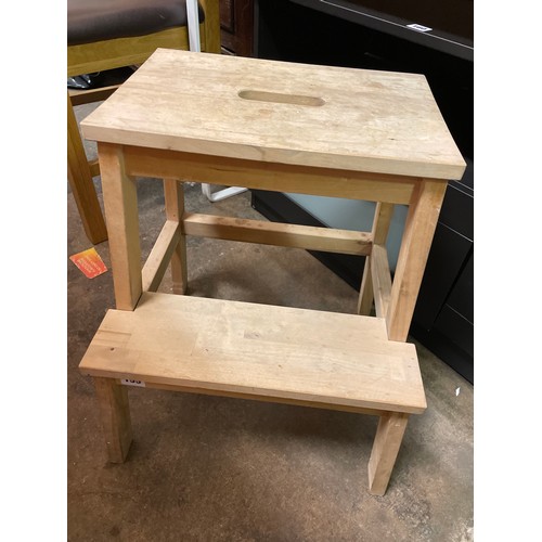 155 - BEECH KITCHEN STEP UP STOOL