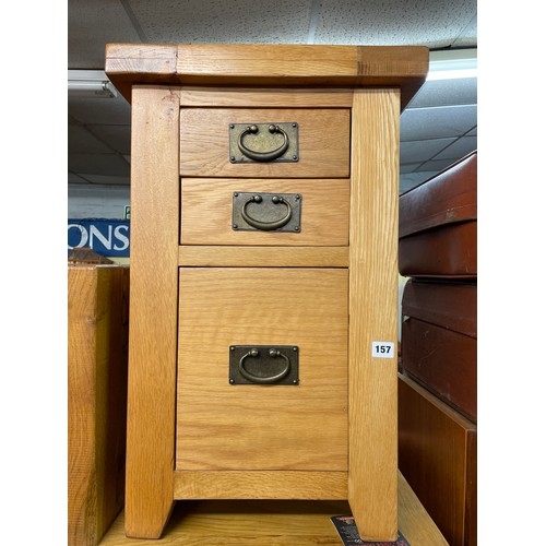 157 - OAK TWO OVER ONE LARGER DRAWER CHEST