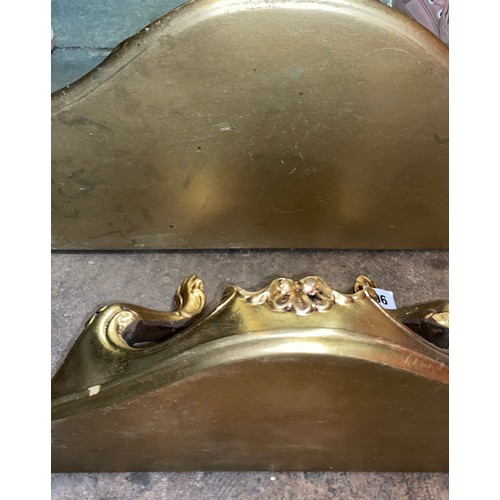 96 - TWO GILT SERPENTINE WALL MOUNTED CONSOLE SHELVES