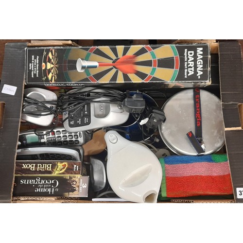 319 - BOX OF MAGNA DARTS, CORDLESS TELEPHONES