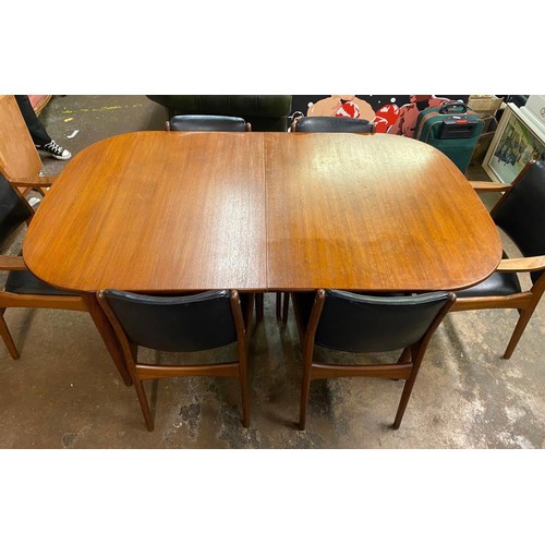 108 - JOHANES ANDERSEN TEAK DINING TABLE AND SIX CHAIRS