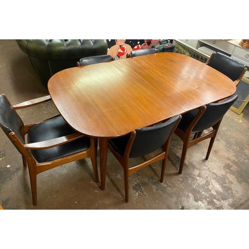 108 - JOHANES ANDERSEN TEAK DINING TABLE AND SIX CHAIRS