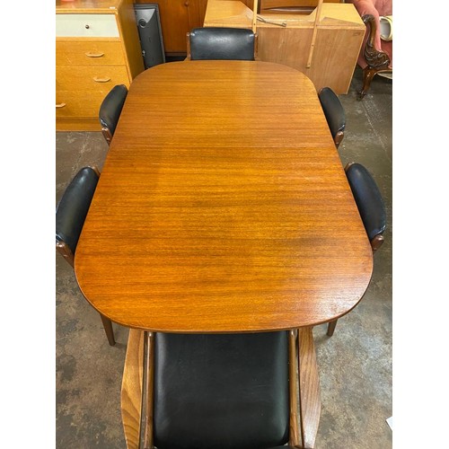 108 - JOHANES ANDERSEN TEAK DINING TABLE AND SIX CHAIRS