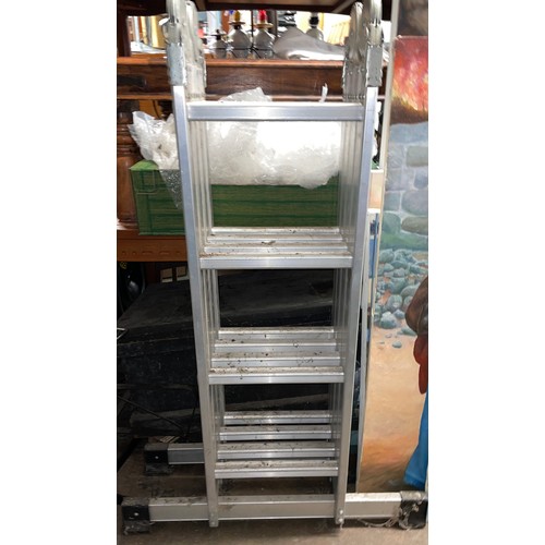 167 - FOLDED ALUMINIUM LADDER