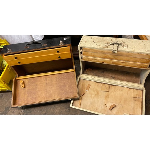 175 - BLACK PINE AND CREAM PINE CARPENTRY TYPE TOOL CASES