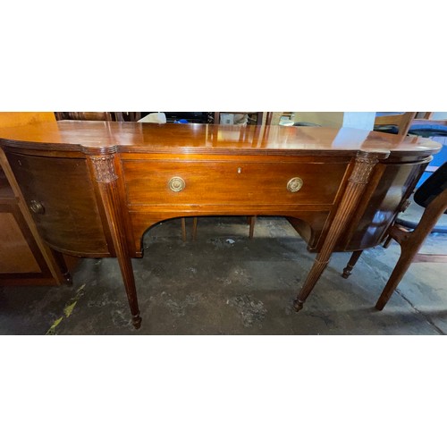 126 - REPRODUCTION GEORGE III STYLE BOW FRONTED SIDEBOARD