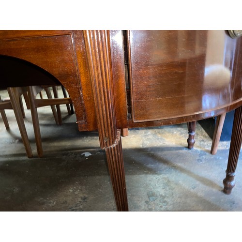 126 - REPRODUCTION GEORGE III STYLE BOW FRONTED SIDEBOARD