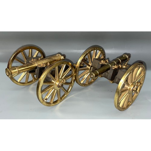 438 - TWO BRASS FIELD GUN MODELS