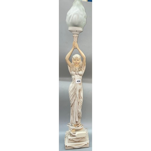 434 - RESIN EGYPTIAN FEMALE FIGURAL TABLE LAMP