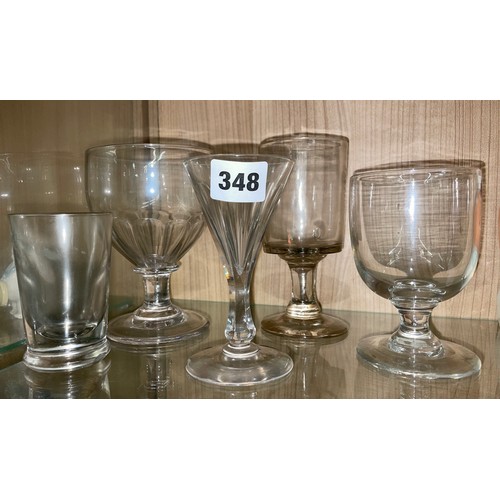 348 - 19TH AND EARLY 20TH CENTURY GLASSWARE INCLUDING RUMMERS