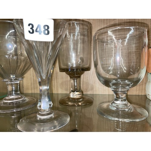 348 - 19TH AND EARLY 20TH CENTURY GLASSWARE INCLUDING RUMMERS