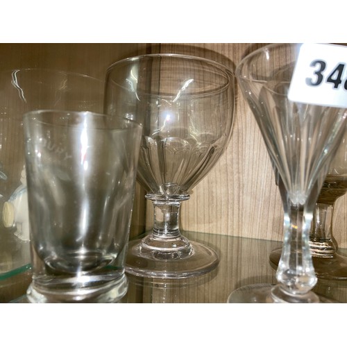 348 - 19TH AND EARLY 20TH CENTURY GLASSWARE INCLUDING RUMMERS