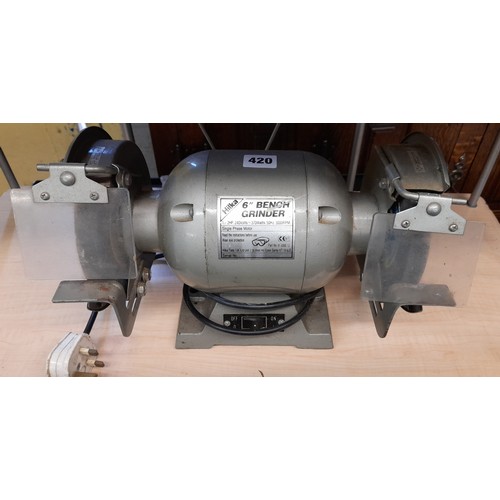 420 - HILKA 6 INCH DOUBLE BENCH GRINDER