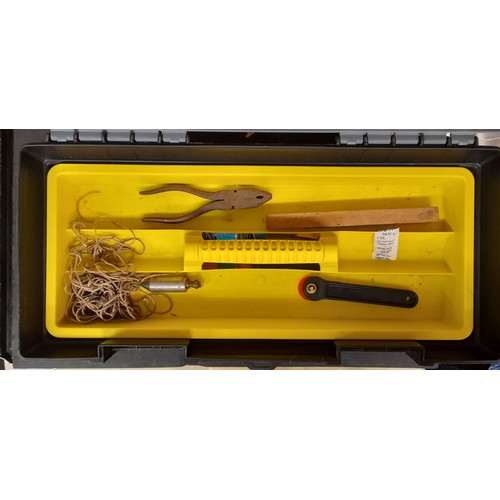 401 - ZAG 26INCH PLASTIC TOOL BOX AND STANLEY TOOL BOX CONTAINING VARIOUS TOOLS