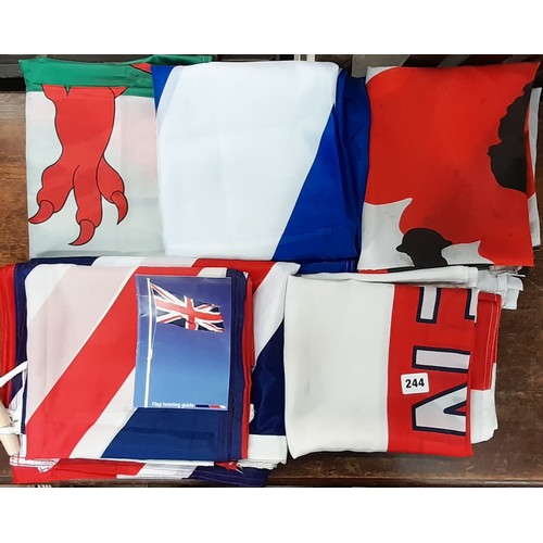 244 - SELECTION OF FLAGS INC. SCOTLAND, WALES AND THE UNION JACK