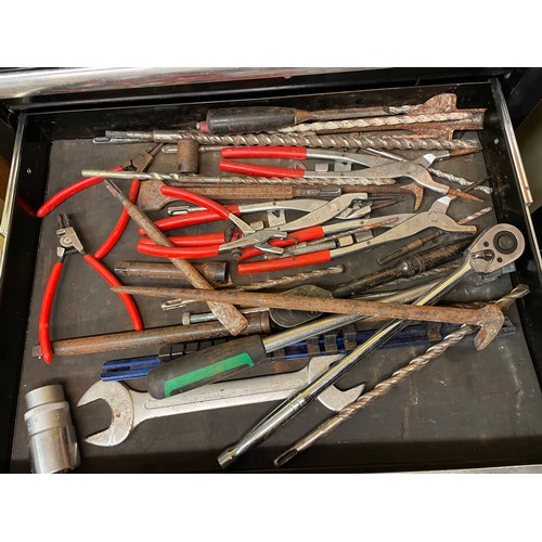 179 - SEALY PRO MECHANICS TOOL CHEST, DOUBLE ENDED RING AND RATCHET SPANNERS, DRILL BITS, PLIERS, SCREW DR... 