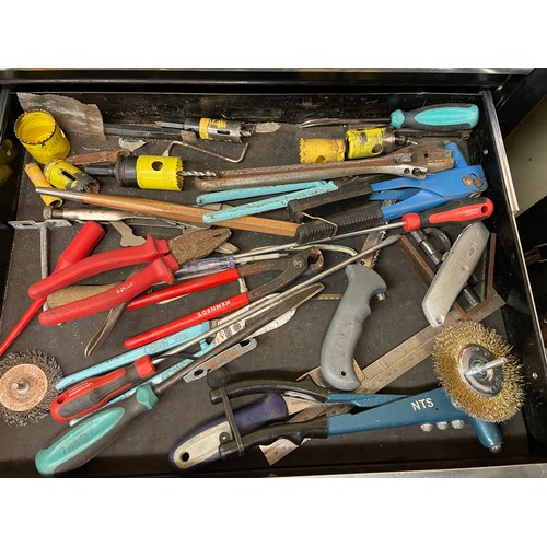 179 - SEALY PRO MECHANICS TOOL CHEST, DOUBLE ENDED RING AND RATCHET SPANNERS, DRILL BITS, PLIERS, SCREW DR... 