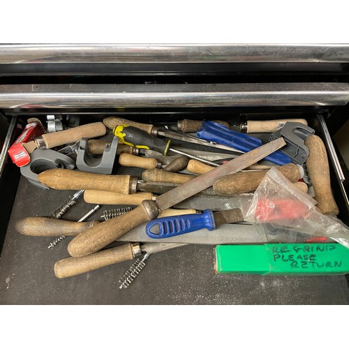 179 - SEALY PRO MECHANICS TOOL CHEST, DOUBLE ENDED RING AND RATCHET SPANNERS, DRILL BITS, PLIERS, SCREW DR... 