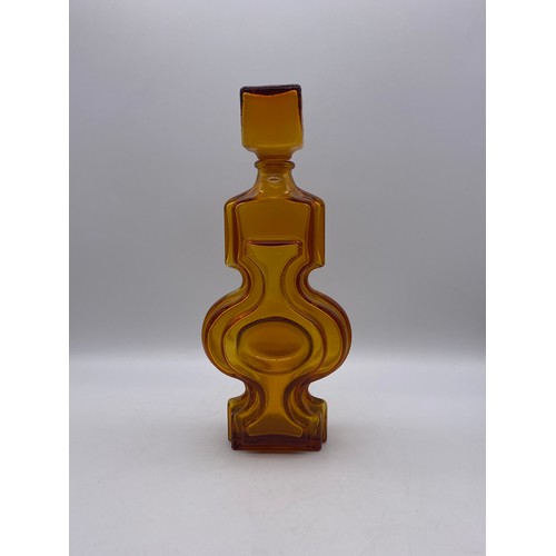 539 - AMBER GLASS “EMMA” DECANTER BY HELENA TYNELL