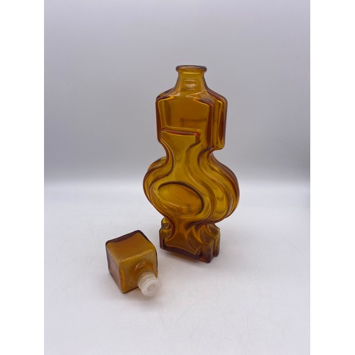 539 - AMBER GLASS “EMMA” DECANTER BY HELENA TYNELL