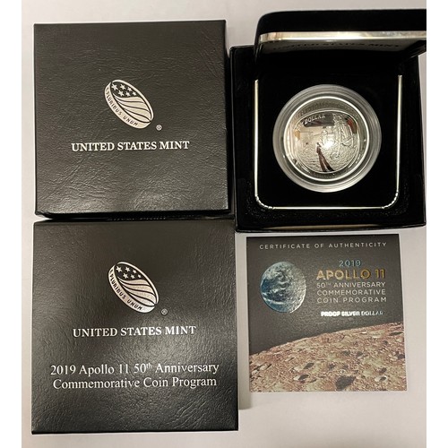 607 - UNITED STATES MINT 2019 APOLLO 11 50TH ANNIVERSARY PROOF SILVER DOLLAR