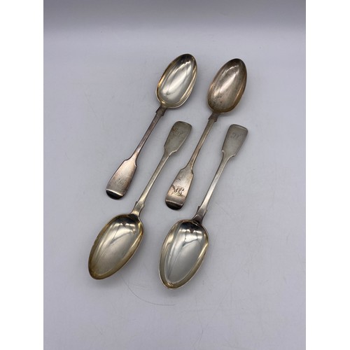 463 - FOUR VICTORIAN LONDON SILVER SPOONS BY GEORGE ANGEL 9.4OZ APPROX